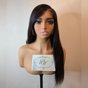 Sleek Straight Natural Black Human Hair Wig -